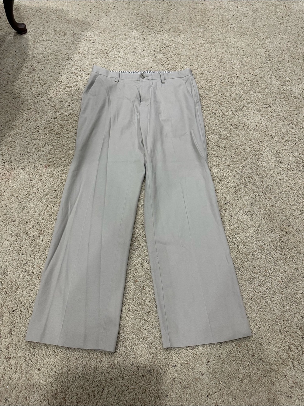 Denver Hayes Dress Pants Mens 32x30 Gray Flat Front Slacks Business Casua